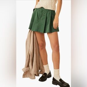 Free People Pleats To Meet You Cotton Miniskirt Black Forest Size 0 NWT